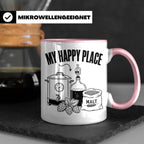 Hobbybrauer Tasse My Happy Place, lustiger Becher für Bierbr – Rosa [farbe:rosa]