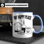 Hobbybrauer Tasse My Happy Place, lustiger Becher für Bierbr – Blau [farbe:blau]