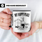 Hobbybrauer Tasse My Happy Place, lustiger Becher für Bierbr – Schwarz [farbe:schwarz]