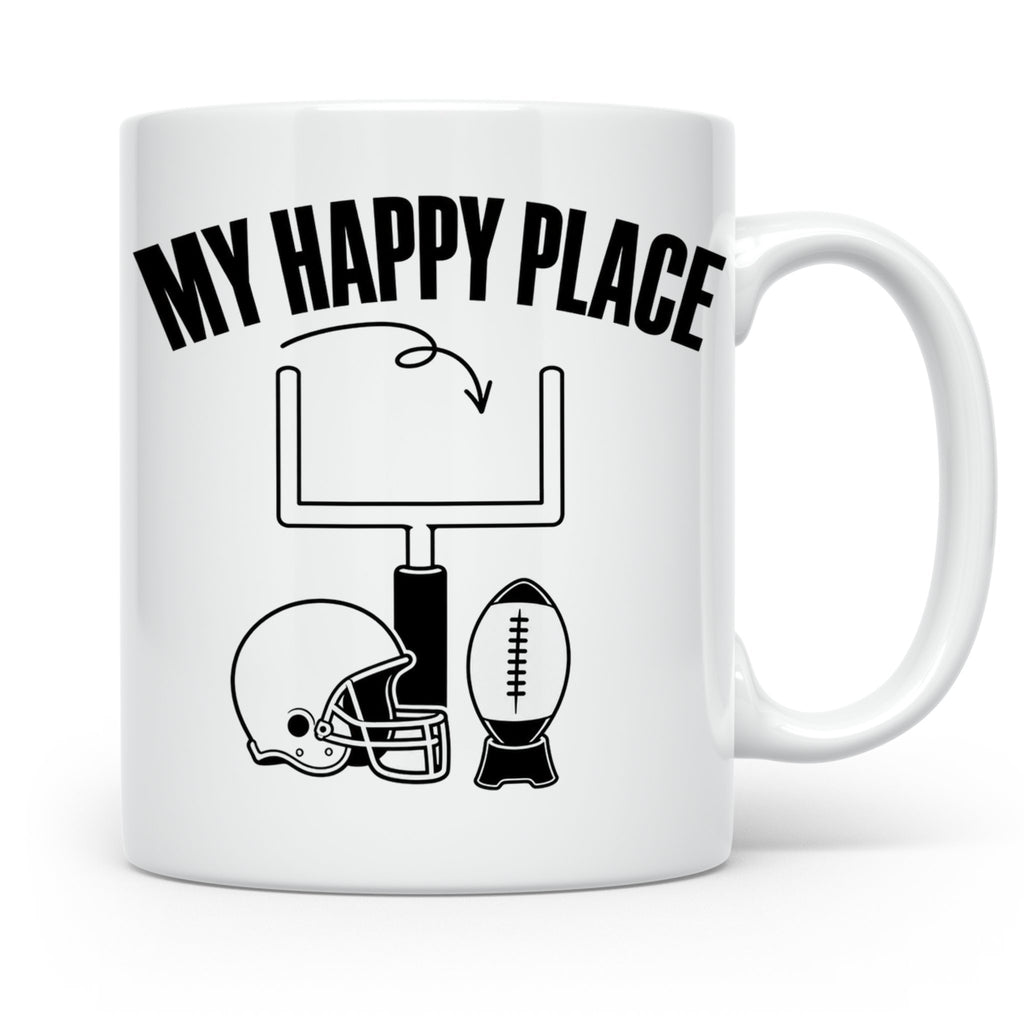 American Football Tasse mit Spruch My Happy Place Geschenk f – Weiß [farbe:weiß]