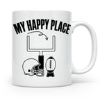 American Football Tasse mit Spruch My Happy Place Geschenk f – Weiß [farbe:weiß]