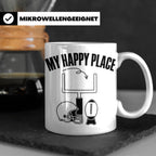 American Football Tasse mit Spruch My Happy Place Geschenk f – Weiß [farbe:weiß]