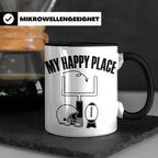 American Football Tasse mit Spruch My Happy Place Geschenk f – Schwarz [farbe:schwarz]