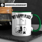 American Football Tasse mit Spruch My Happy Place Geschenk f – Grün [farbe:grün]