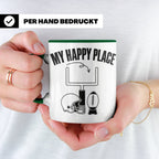 American Football Tasse mit Spruch My Happy Place Geschenk f – Grün [farbe:grün]