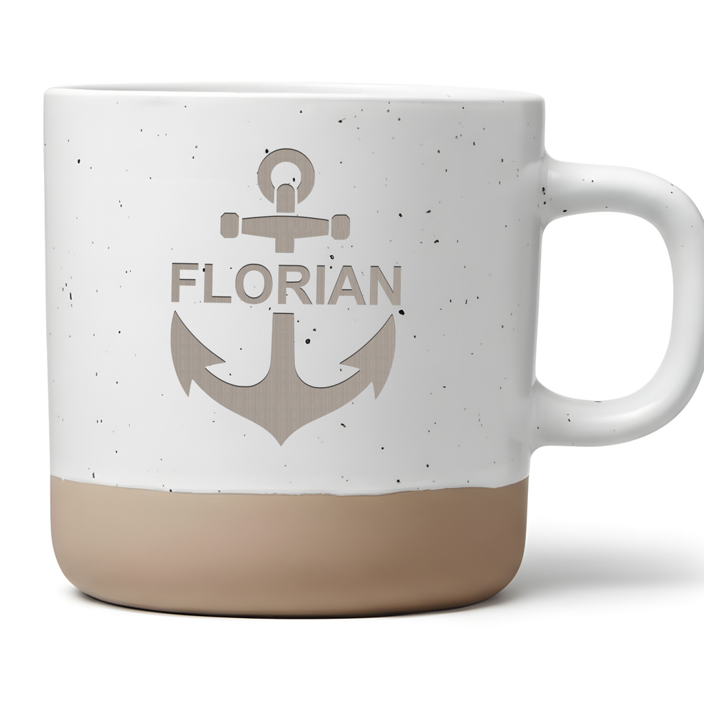 Personalisierte Tasse mit Name Anker Motiv Kaffeetasse Maritim Geschenk für Männer Segeln Marine Küstenkind Individualisiert