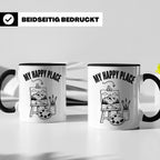 Maler Tasse My Happy Place mit Staffelei & Landschaftsmotiv  – Schwarz [farbe:schwarz]