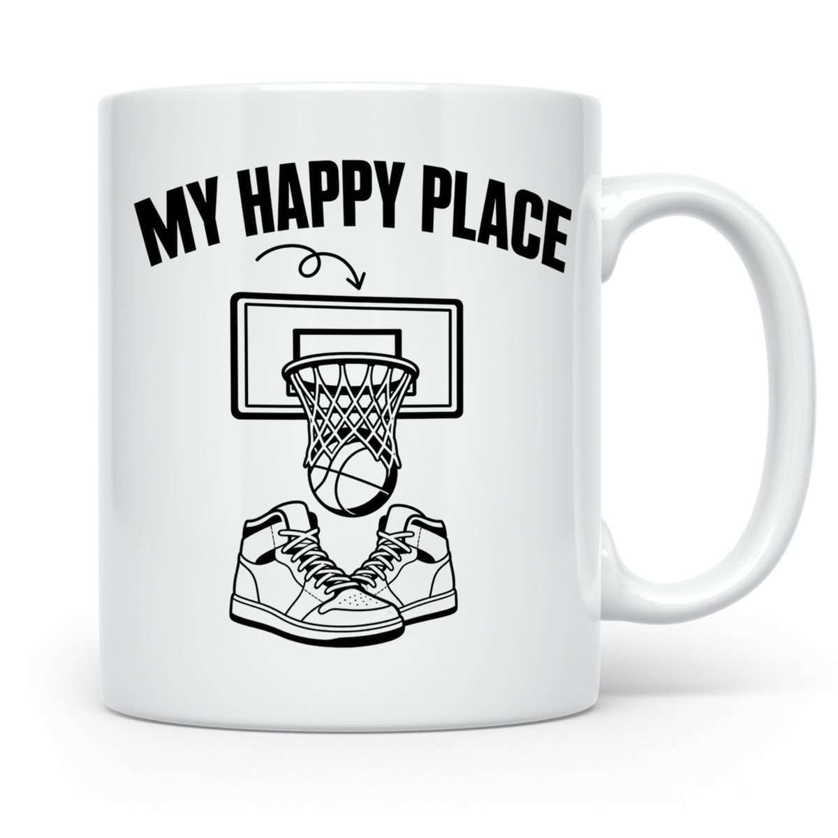 Basketball Tasse My Happy Place Kaffeetasse für Basketballsp – Weiß [farbe:weiß]