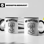 Basketball Tasse My Happy Place Kaffeetasse für Basketballsp – Schwarz [farbe:schwarz]