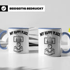 Basketball Tasse My Happy Place Kaffeetasse für Basketballsp – Blau [farbe:blau]