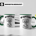 Basketball Tasse My Happy Place Kaffeetasse für Basketballsp – Grün [farbe:grün]
