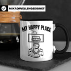 Basketball Tasse My Happy Place Kaffeetasse für Basketballsp – Schwarz [farbe:schwarz]