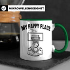 Basketball Tasse My Happy Place Kaffeetasse für Basketballsp – Grün [farbe:grün]