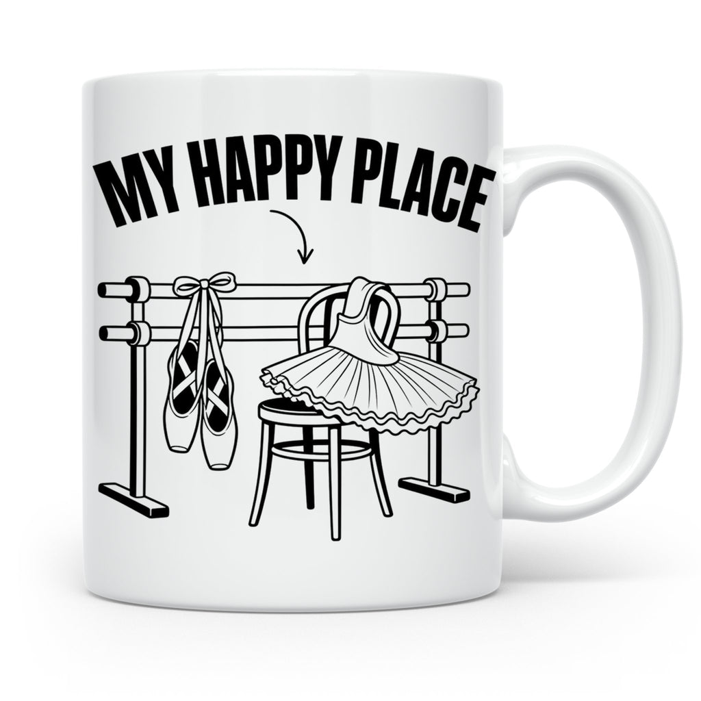 Ballett Tasse My Happy Place Spruch für Tänzerin & Tänzer Ge – Weiß [farbe:weiß]