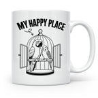 Papagei Tasse My Happy Place Vogelkäfig Spruch Geschenk für  – Weiß [farbe:weiß]