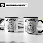 Papagei Tasse My Happy Place Vogelkäfig Spruch Geschenk für  – Schwarz [farbe:schwarz]