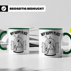 Papagei Tasse My Happy Place Vogelkäfig Spruch Geschenk für  – Grün [farbe:grün]