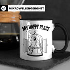 Papagei Tasse My Happy Place Vogelkäfig Spruch Geschenk für  – Schwarz [farbe:schwarz]