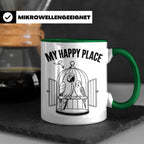 Papagei Tasse My Happy Place Vogelkäfig Spruch Geschenk für  – Grün [farbe:grün]