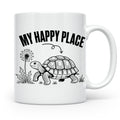 Schildkröte Tasse My Happy Place Spruch für Landschildkröten – Weiß [farbe:weiß]
