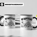 Schildkröte Tasse My Happy Place Spruch für Landschildkröten – Schwarz [farbe:schwarz]