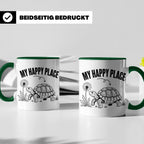 Schildkröte Tasse My Happy Place Spruch für Landschildkröten – Grün [farbe:grün]