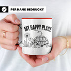 Schildkröte Tasse My Happy Place Spruch für Landschildkröten – Rot [farbe:rot]
