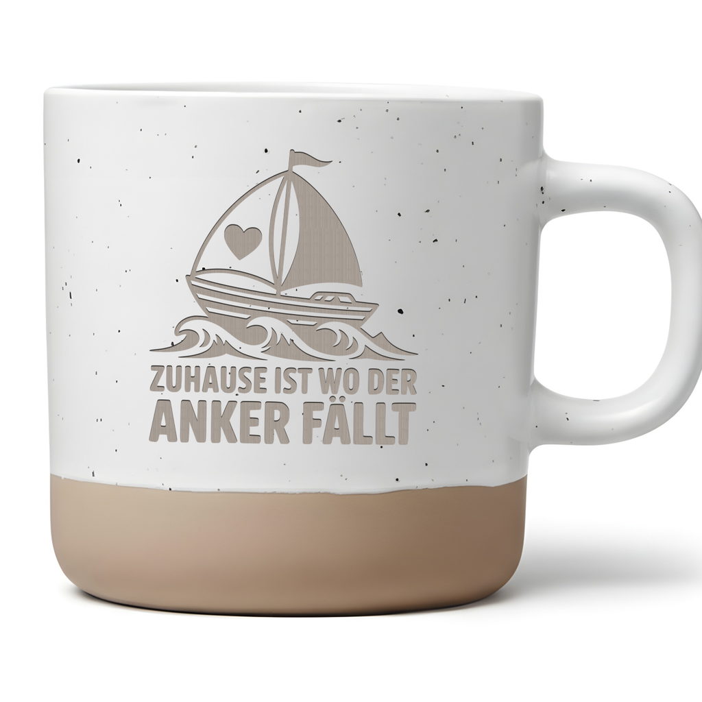 Maritime Tasse Zuhause ist wo der Anker fällt Segelboot Kaffeetasse Küstenkind Geschenk Einzug Segler Becher Meer Liebe Boot Motiv