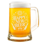 Happy New Beer Bierkrug Geschenkidee Bierliebhaber Lustiger Spruch Zum Neujahr, Silvester Spruch