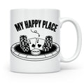 Poker Tasse My Happy Place, lustiges Geschenk für Pokerspiel – Weiß [farbe:weiß]