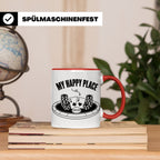 Poker Tasse My Happy Place, lustiges Geschenk für Pokerspiel – Rot [farbe:rot]