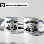 Poker Tasse My Happy Place, lustiges Geschenk für Pokerspiel – Blau [farbe:blau]