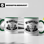 Poker Tasse My Happy Place, lustiges Geschenk für Pokerspiel – Grün [farbe:grün]