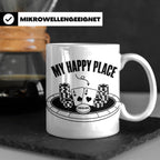 Poker Tasse My Happy Place, lustiges Geschenk für Pokerspiel – Weiß [farbe:weiß]