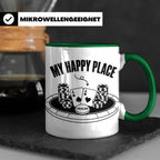 Poker Tasse My Happy Place, lustiges Geschenk für Pokerspiel – Grün [farbe:grün]