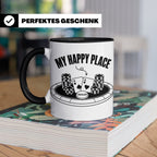 Poker Tasse My Happy Place, lustiges Geschenk für Pokerspiel – Schwarz [farbe:schwarz]