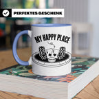 Poker Tasse My Happy Place, lustiges Geschenk für Pokerspiel – Blau [farbe:blau]