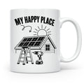 Solaranlage Tasse My Happy Place Spruch Photovoltaik DIY Han – Weiß [farbe:weiß]