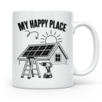 Solaranlage Tasse My Happy Place Spruch Photovoltaik DIY Han – Weiß [farbe:weiß]