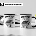 Solaranlage Tasse My Happy Place Spruch Photovoltaik DIY Han – Schwarz [farbe:schwarz]