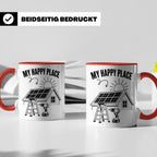 Solaranlage Tasse My Happy Place Spruch Photovoltaik DIY Han – Rot [farbe:rot]