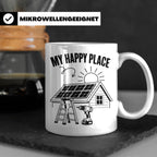 Solaranlage Tasse My Happy Place Spruch Photovoltaik DIY Han – Weiß [farbe:weiß]