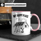 Solaranlage Tasse My Happy Place Spruch Photovoltaik DIY Han – Rosa [farbe:rosa]