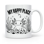 Axolotl Tasse My Happy Place Lustiger Spruch für Lurch & Amp – Weiß [farbe:weiß]