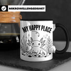 Axolotl Tasse My Happy Place Lustiger Spruch für Lurch & Amp – Schwarz [farbe:schwarz]