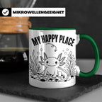 Axolotl Tasse My Happy Place Lustiger Spruch für Lurch & Amp – Grün [farbe:grün]