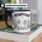 Axolotl Tasse My Happy Place Lustiger Spruch für Lurch & Amp – Schwarz [farbe:schwarz]
