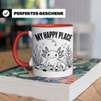 Axolotl Tasse My Happy Place Lustiger Spruch für Lurch & Amp – Rot [farbe:rot]