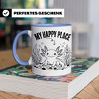Axolotl Tasse My Happy Place Lustiger Spruch für Lurch & Amp – Blau [farbe:blau]