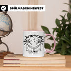 My Happy Place Tasse mit Palmen & Hängematte, Strand Motiv f – Rosa [farbe:rosa]